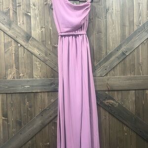 Elegant One-Shoulder Lavender Gown